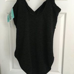 Penbrooke Black Cross Over one piece swimsuit New